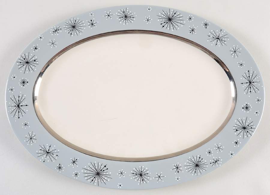 Romance of The Stars Grey 15" Oval Serving Platter by Fine Arts-1
