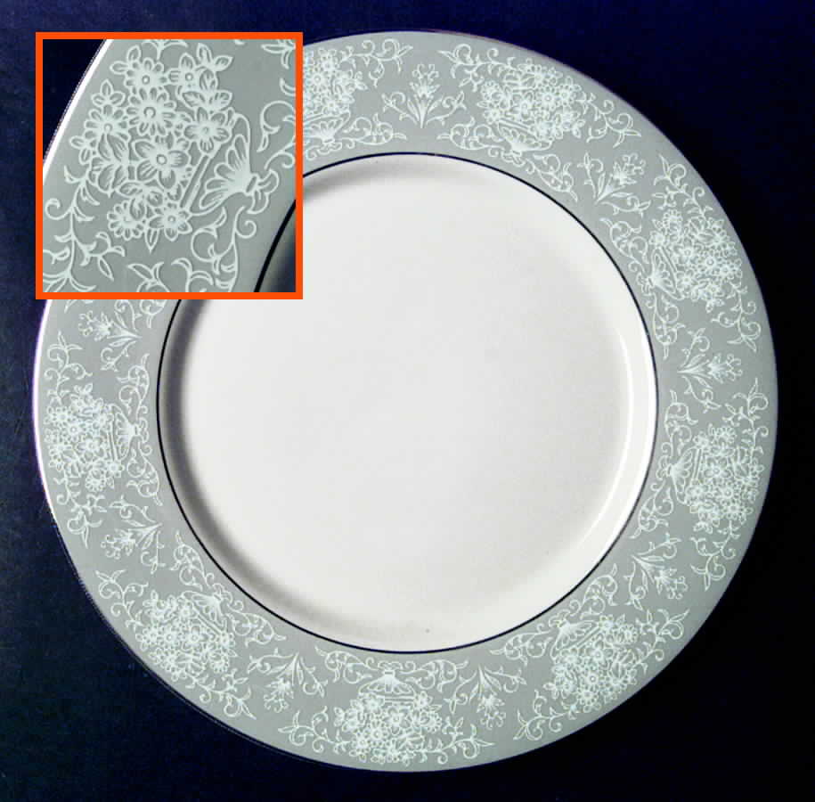 Spanish Lace Grey Dinner Plate by Fine Arts-1