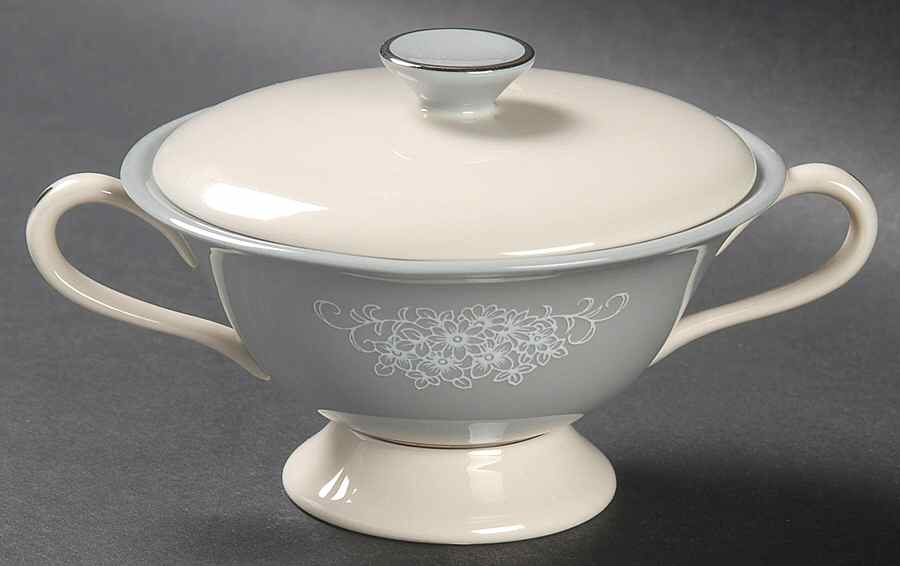Spanish Lace Grey Sugar Bowl & Lid by Fine Arts-1