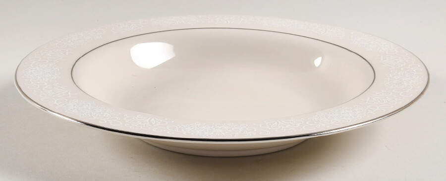 Spanish Lace White Rim Soup Bowl by Fine Arts-1