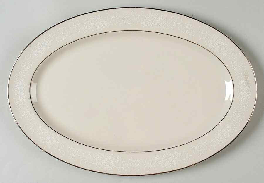 Spanish Lace White 13" Oval Serving Platter by Fine Arts-1