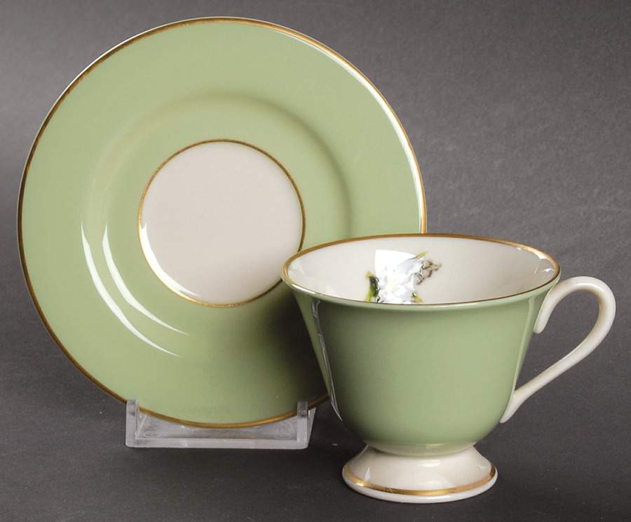 Springtime Footed Demitasse Cup & Saucer Set by Fine Arts-1