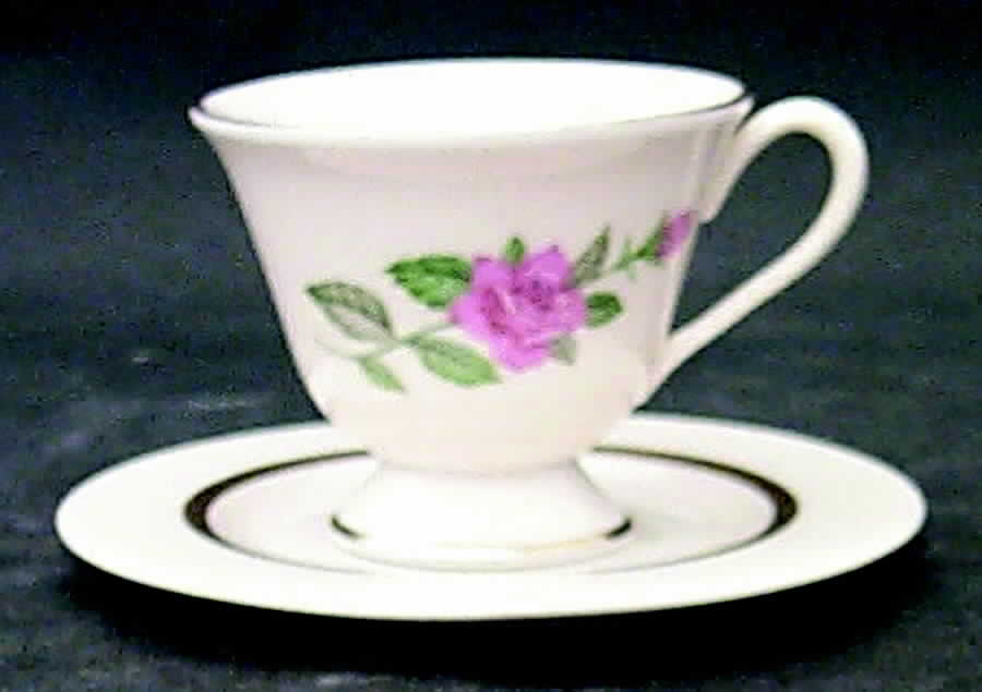 Sweetheart Rose Footed Demitasse Cup & Saucer Set by Fine Arts-1