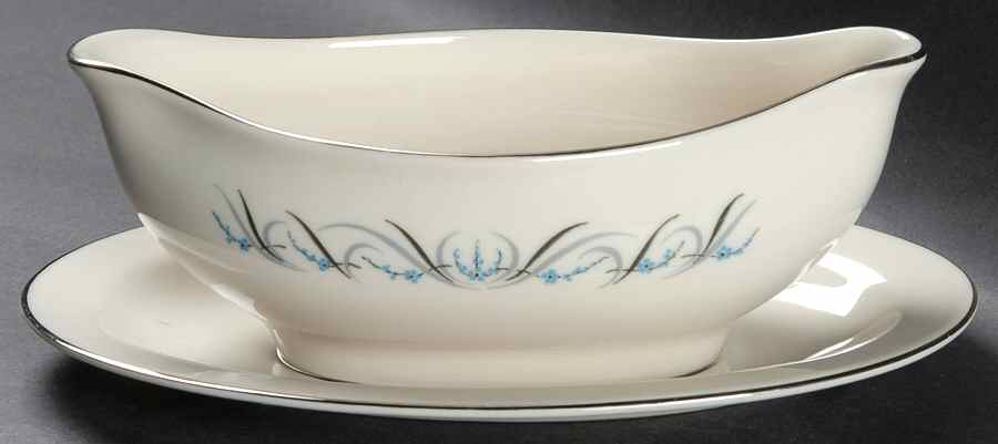 Waltz of Spring (Rim) Gravy Boat with Attached Underplate by Fine Arts-1