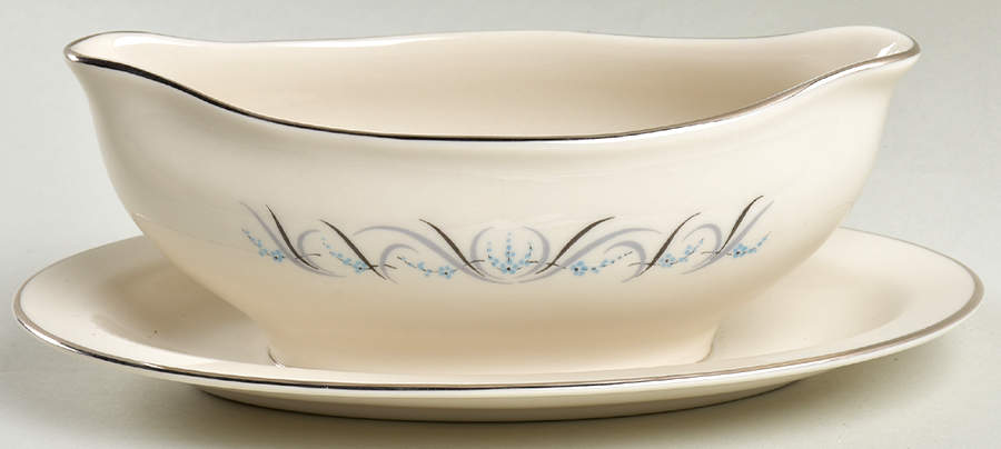 Waltz of Spring (Coupe) Gravy Boat with Attached Underplate by Fine Arts-1