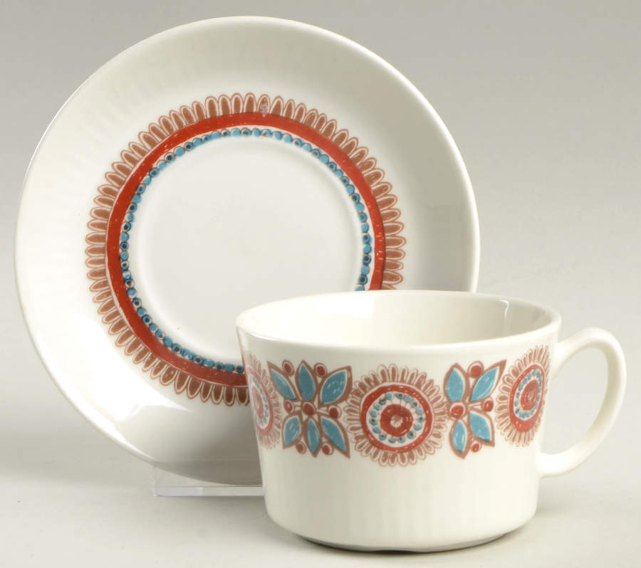Astrid Flat Cup & Saucer Set by Figgjo (Norway)-1