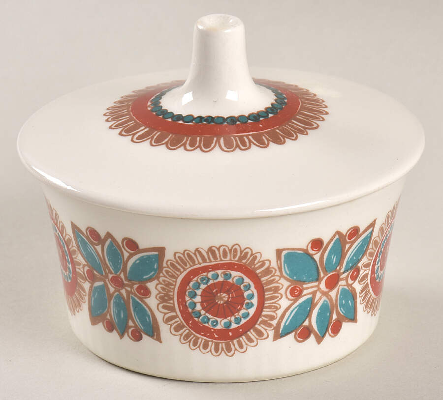 Astrid Mini Sugar Bowl & Lid by Figgjo (Norway)-1