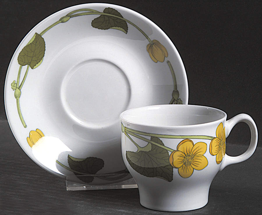 Bekkeblom Flat Cup & Saucer Set by Figgjo (Norway)-1