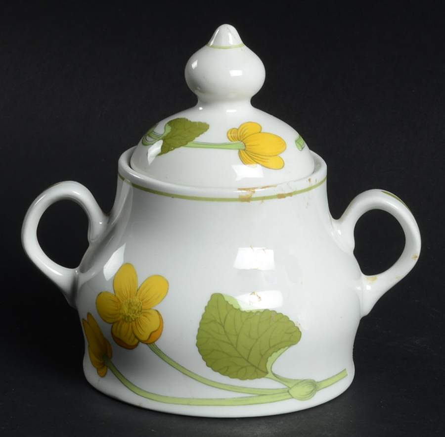 Bekkeblom Sugar Bowl & Lid by Figgjo (Norway)-1
