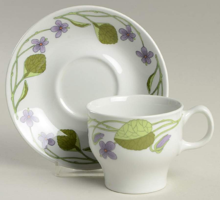 Fiol (Norway) Flat Cup & Saucer Set by Figgjo (Norway)-1