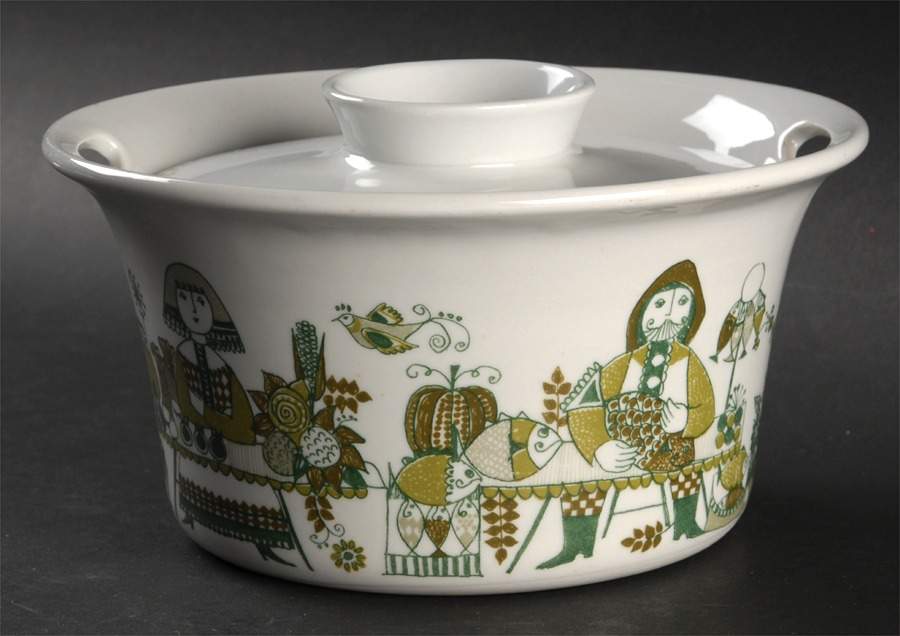 Market 1 Qt Round Covered Casserole by Figgjo (Norway)-1