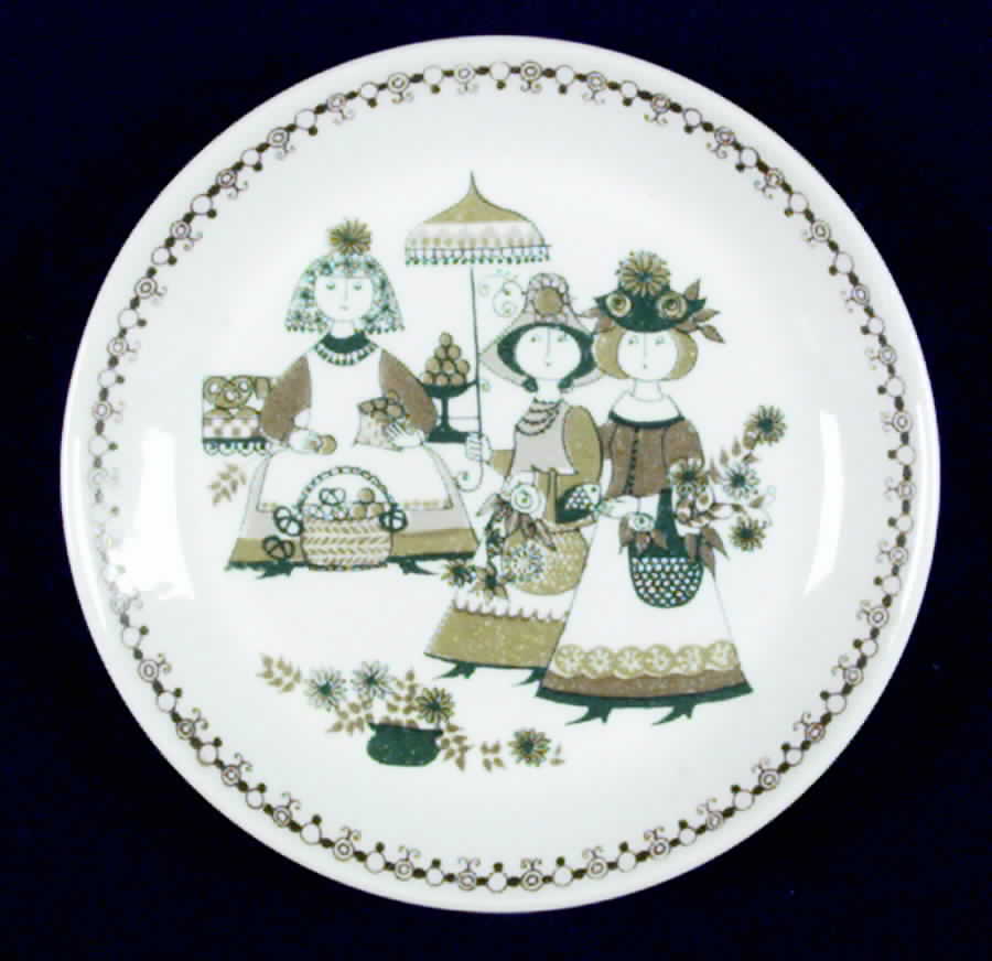 Market Bread & Butter Plate by Figgjo (Norway)-1