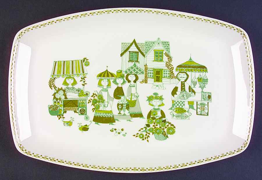 Market 15" Oval Serving Platter by Figgjo (Norway)-1