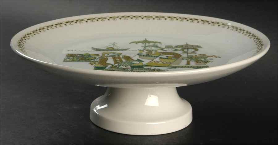 Market 9" Diameter Pedestal Cake Stand by Figgjo (Norway)-1