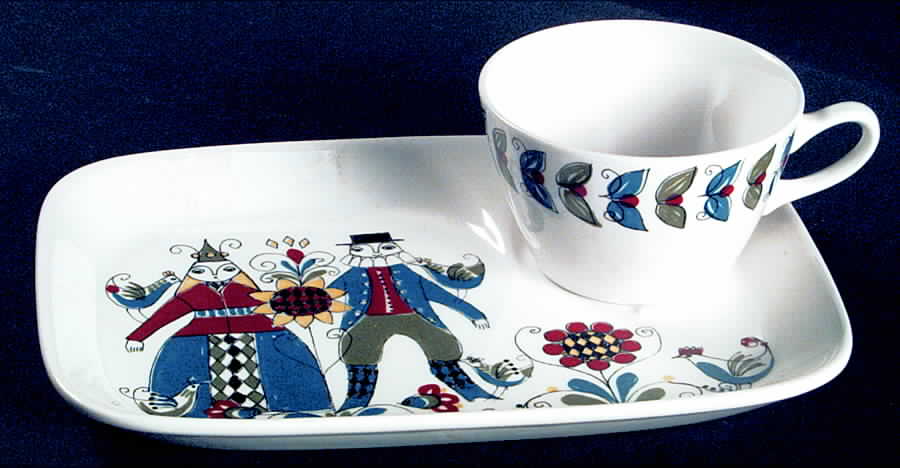 Saga Snack Plate & Cup Set by Figgjo (Norway)-1