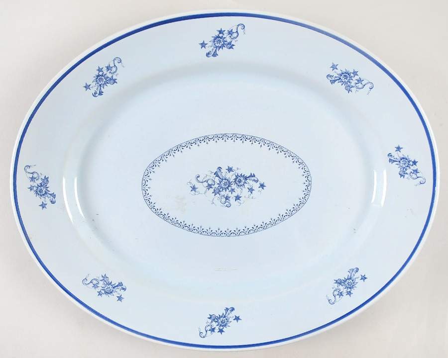 Chelsea Blue 13" Oval Serving Platter by S Fieldings & Co.-1