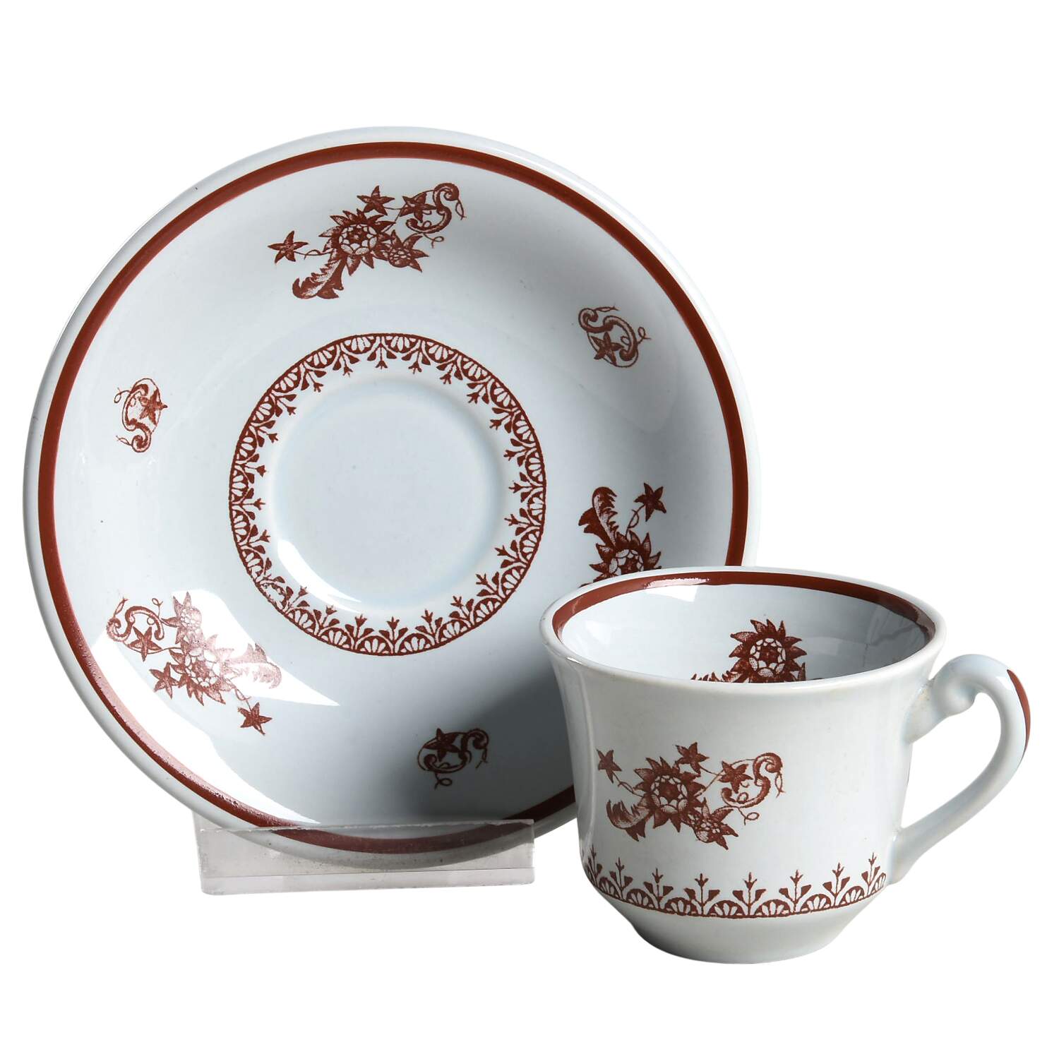Chelsea Red Flat Demitasse Cup & Saucer Set by S Fieldings & Co.-1
