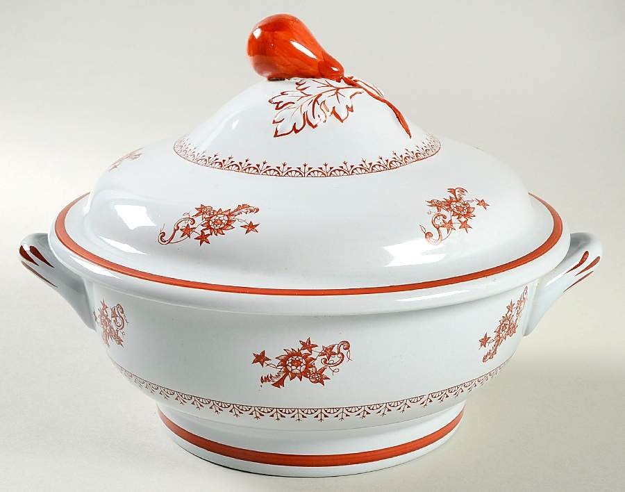 Chelsea Red Round Covered Vegetable by S Fieldings & Co.-1
