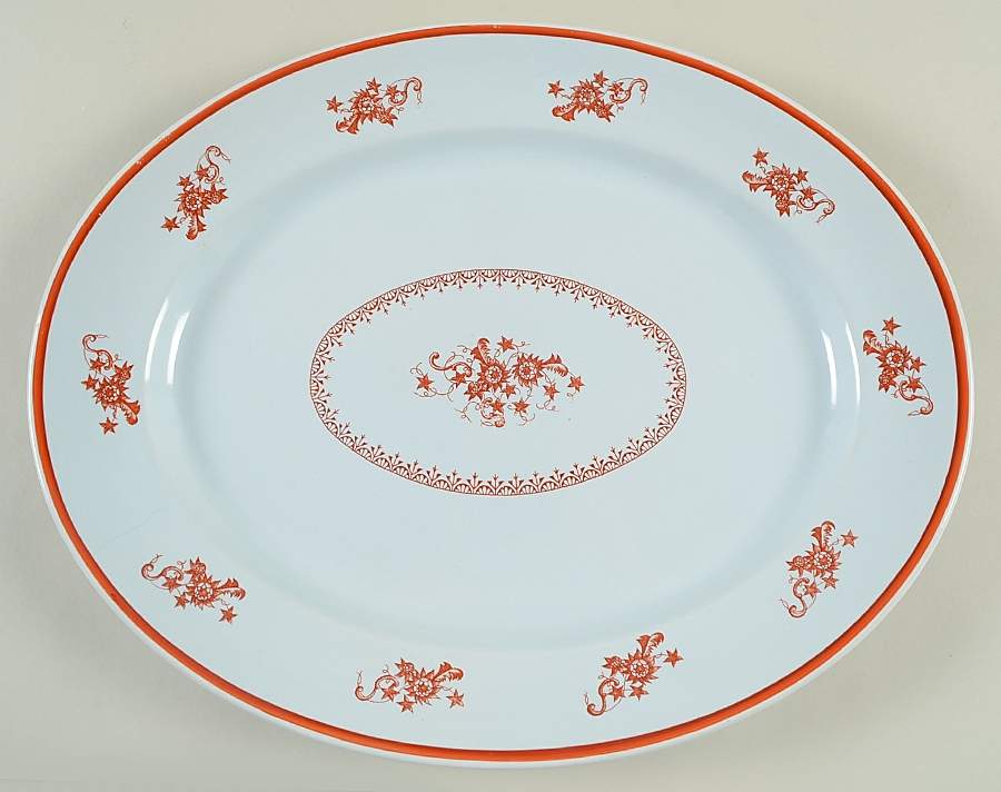 Chelsea Red 13" Oval Serving Platter by S Fieldings & Co.-1