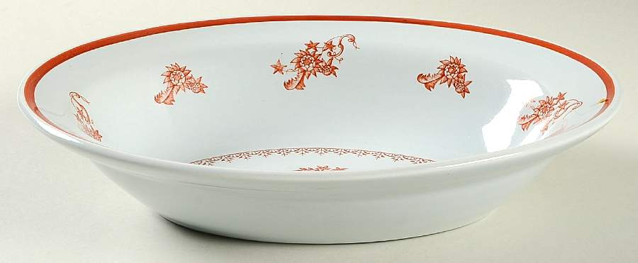 Chelsea Red 8" Oval Vegetable Bowl by S Fieldings & Co.-1