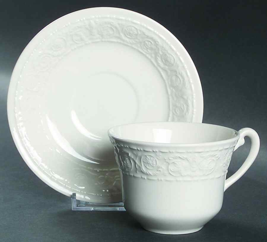 Florentine Flat Cup & Saucer Set by S Fieldings & Co.-1
