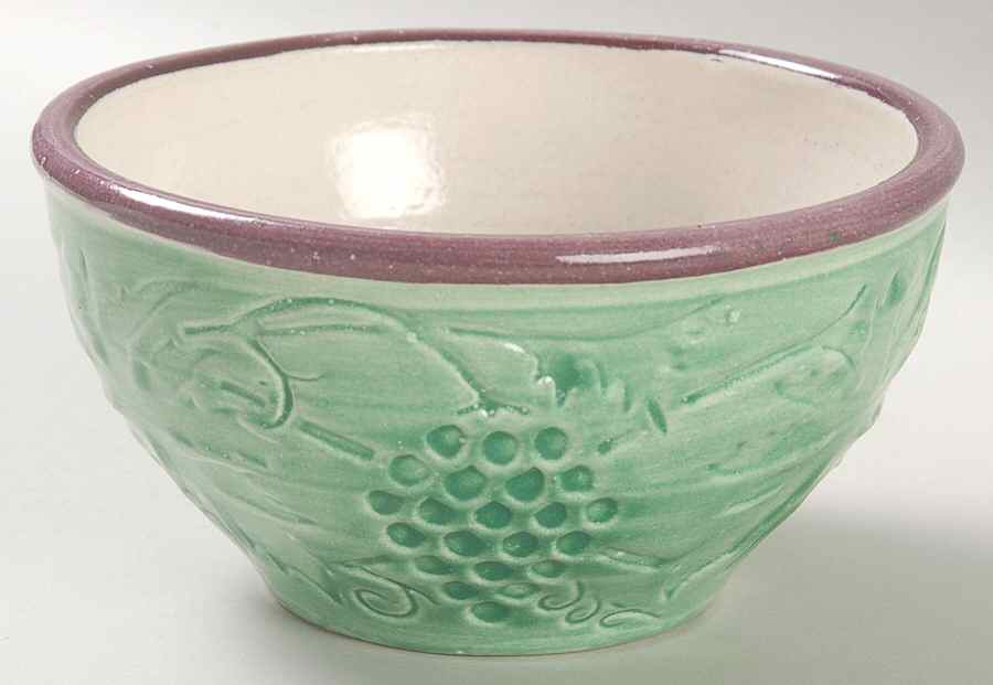 Grape Garland Embossed Leaf Green Soup/Cereal Bowl by Fioriware-1