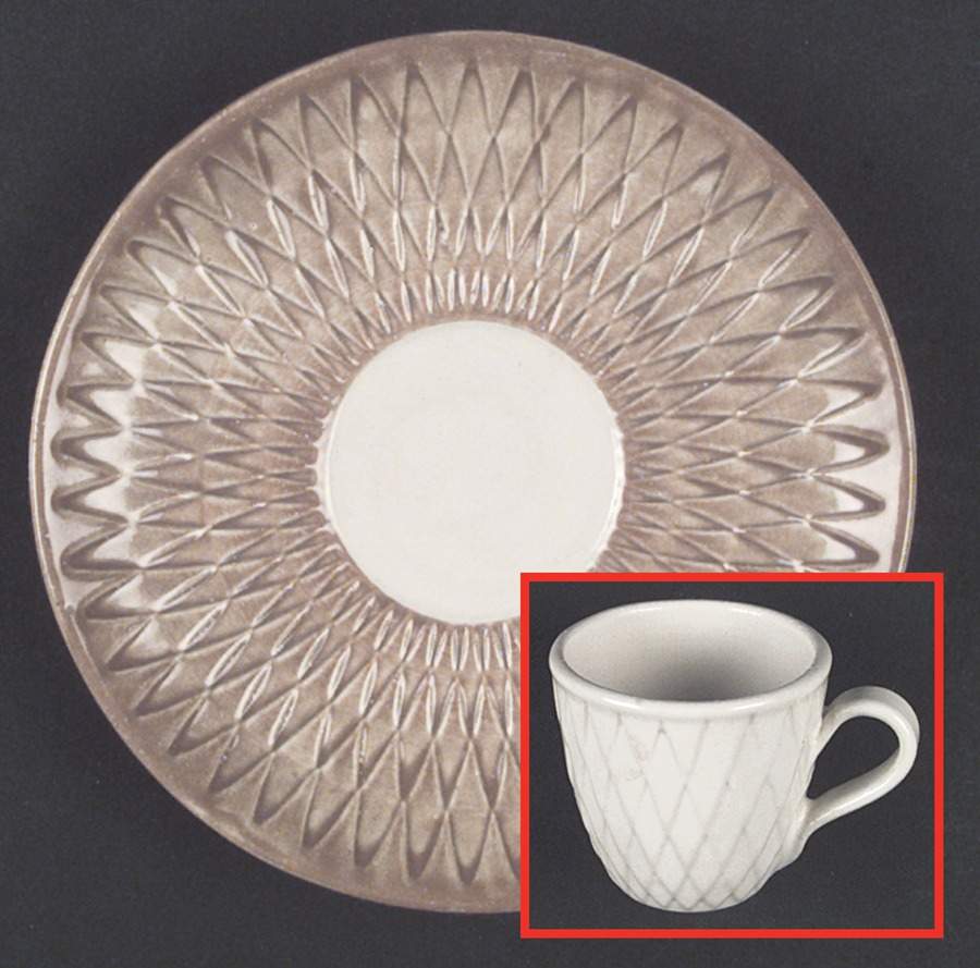 Harlequin Linen and Bone Flat Cup & Saucer Set by Fioriware-1