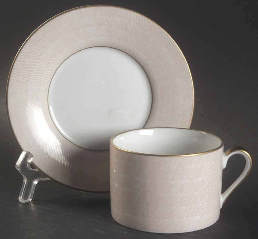 Adobe Peach Flat Cup & Saucer Set by Fitz & Floyd-1