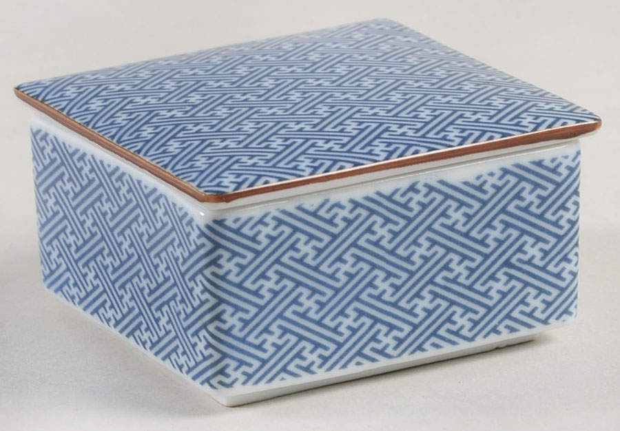 Ajiro Square Box with Lid by Fitz & Floyd-1