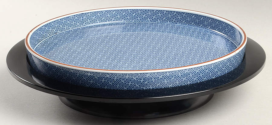 Ajiro 2 Pc Lazy Susan (9" Tray & Plastic Tray) by Fitz & Floyd-1