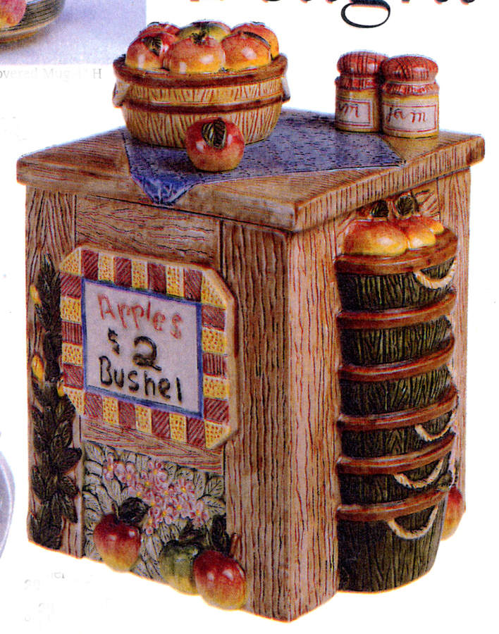 Apple Delight Figural Cookie Jar & Lid by Fitz & Floyd-1