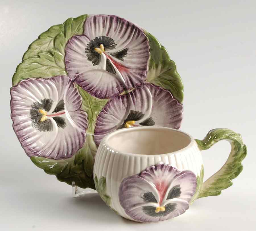 April Flowers Flat Cup & Saucer Set by Fitz & Floyd-1