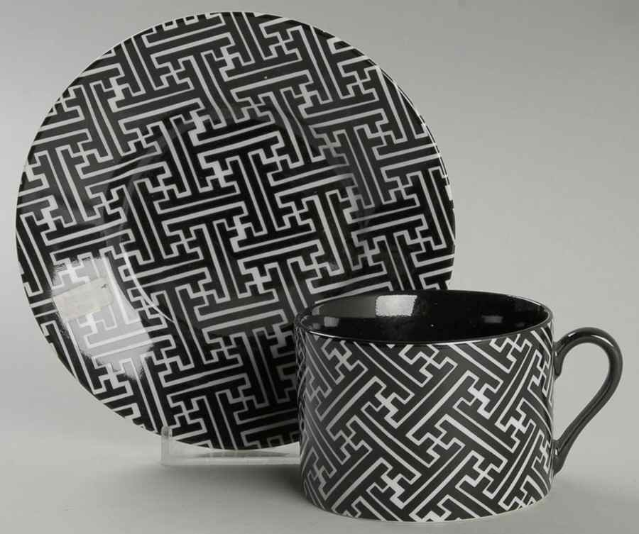 Arabesque Flat Cup & Saucer Set by Fitz & Floyd-1