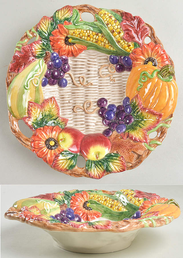 Autumn Bounty Open Candy Dish by Fitz & Floyd-1