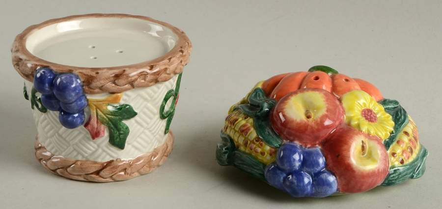 Autumn Bounty Stacking Salt & Pepper Set by Fitz & Floyd-1