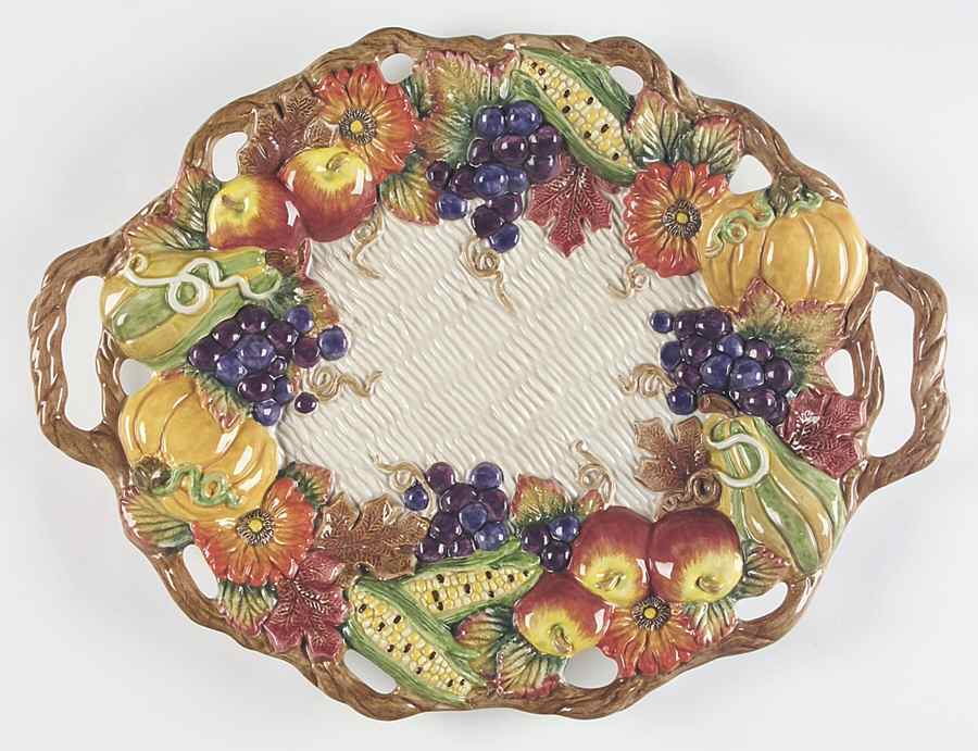 Autumn Bounty 17" Oval Serving Platter by Fitz & Floyd-1