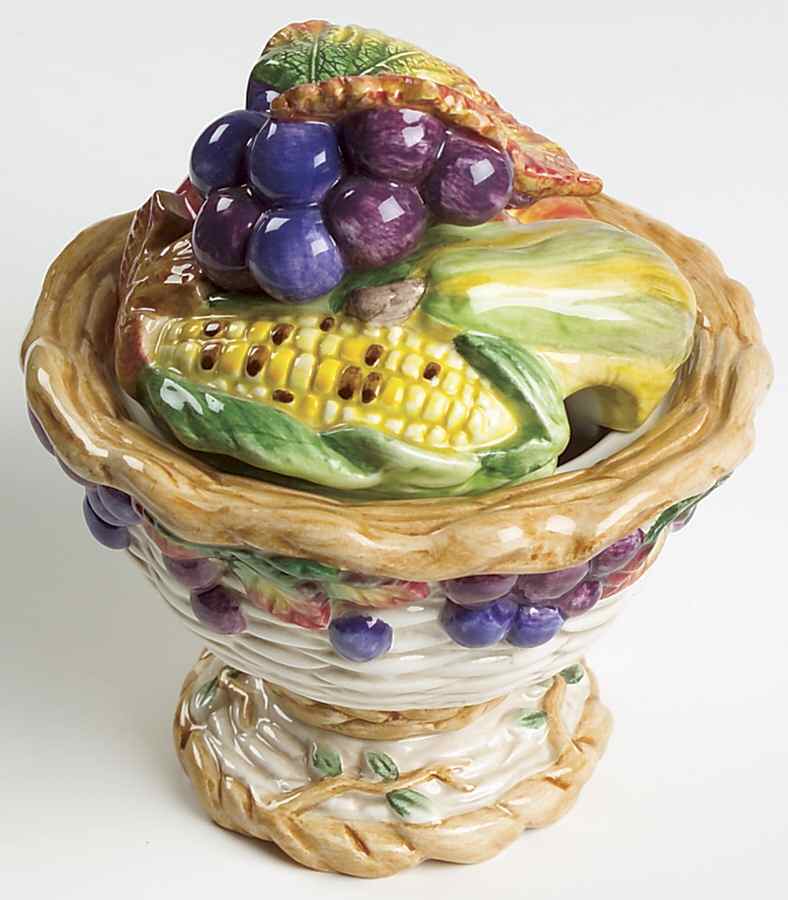 Autumn Bounty Sugar Bowl & Lid by Fitz & Floyd-1