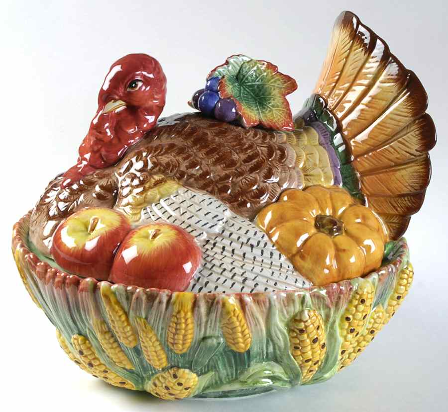 Autumn Bounty Figural Round Covered Vegetable by Fitz & Floyd-1