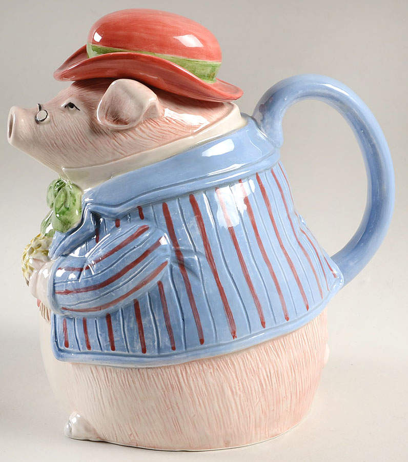 Bacon & Eggs Figural Teapot & Lid by Fitz and Floyd-1