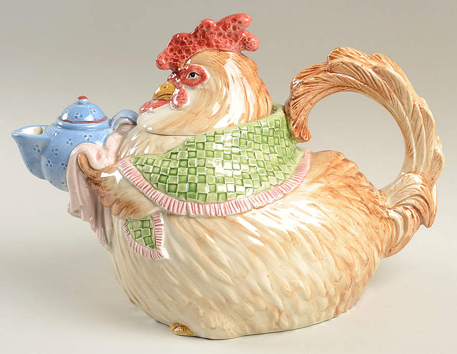 Bacon & Eggs Figural Teapot & Lid by Fitz & Floyd-1