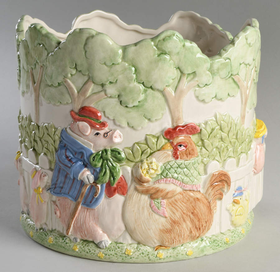 Bacon & Eggs 8" Flower Pot by Fitz & Floyd-1