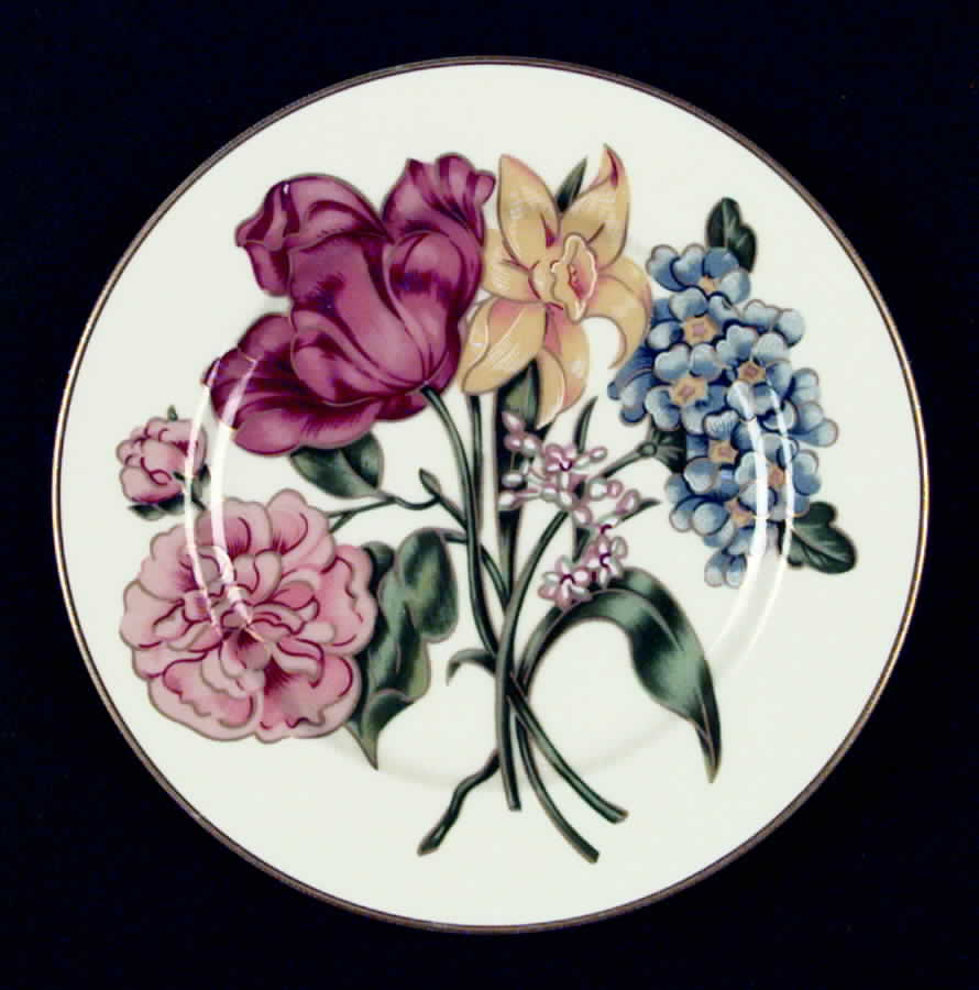 Bariolage Des Fleurs (Buff Rim) Accent Salad Plate by Fitz & Floyd-1