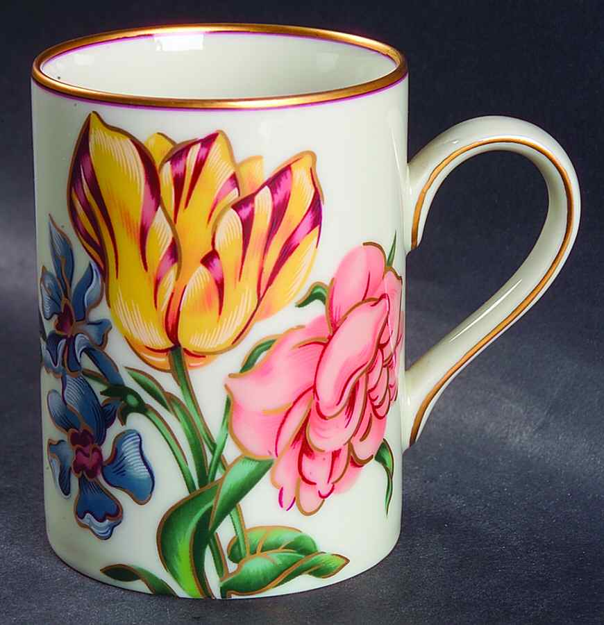 Bariolage Des Fleurs (Buff Rim) Mug by Fitz & Floyd-1
