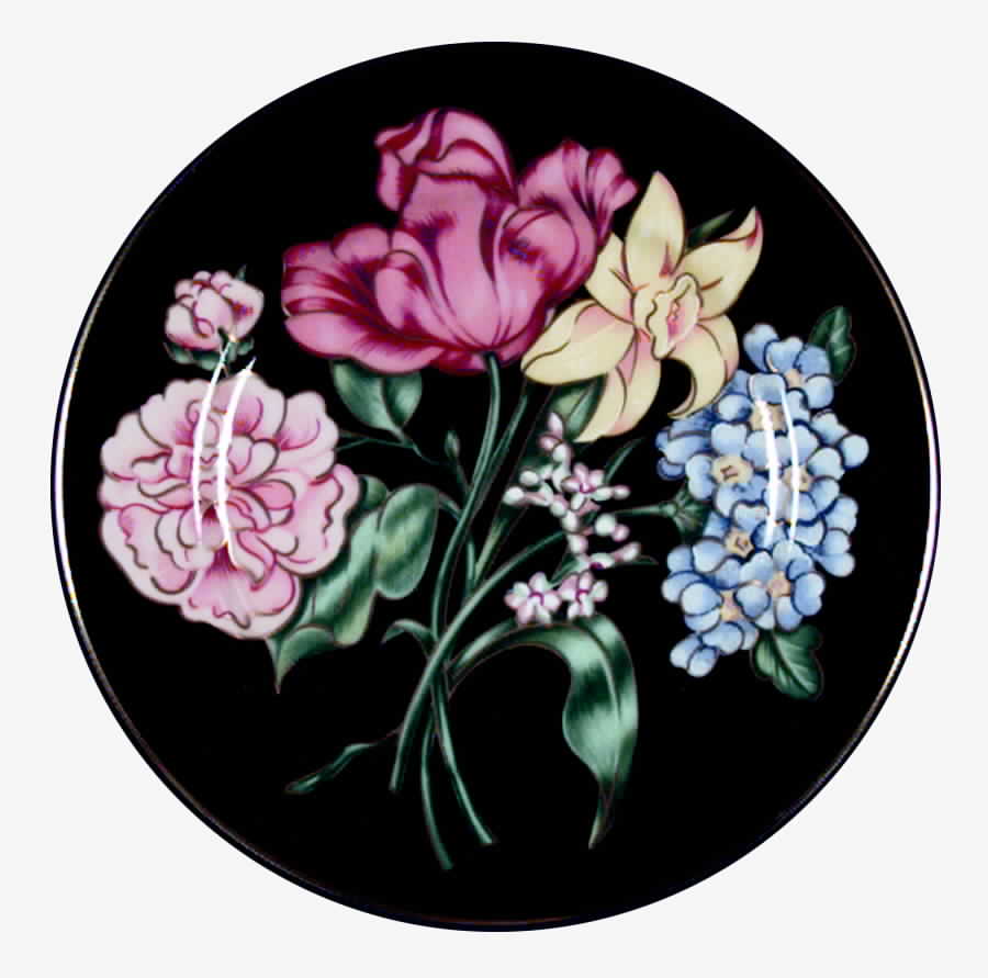 Bariolage Des Fleurs (Black Background) Salad Plate by Fitz & Floyd-1