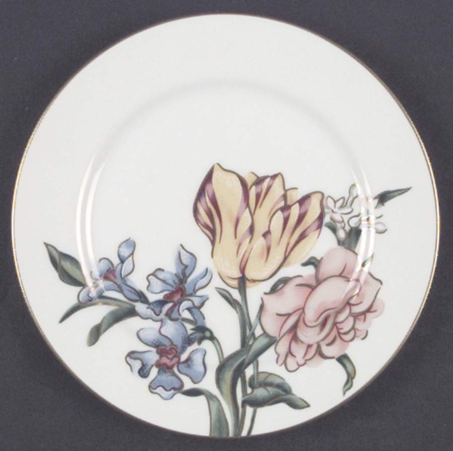 Bariolage Des Fleurs White Bread & Butter Plate by Fitz & Floyd-1