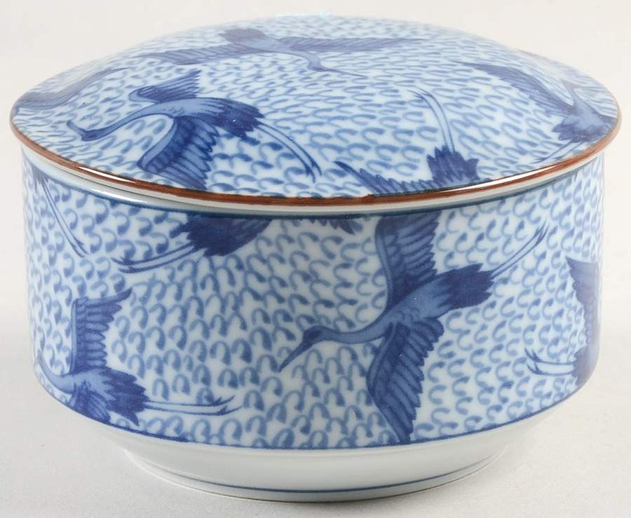Blue Stork 3" Round Box & Lid by Fitz & Floyd-1