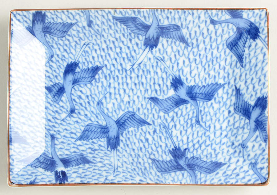 Blue Stork 5" Rectangular Tray by Fitz & Floyd-1