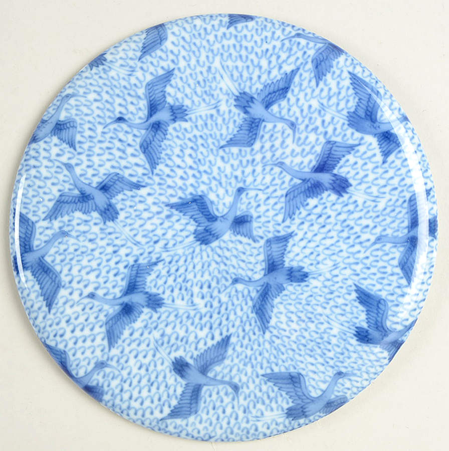 Blue Stork 7" Round Trivet by Fitz & Floyd-1
