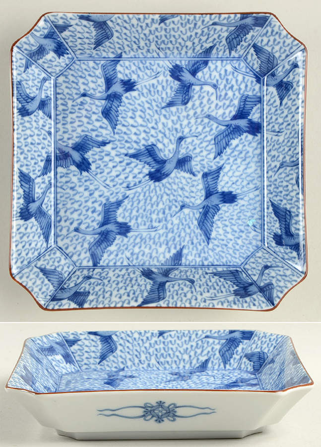 Blue Stork 6" Square Tray by Fitz & Floyd-1