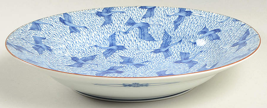 Blue Stork Large Rim Soup Bowl by Fitz & Floyd-1
